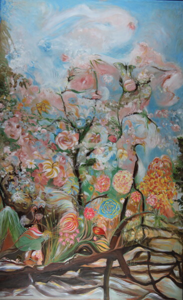 Картина под названием "L'aurore aux doigts…" - Odélo, Подлинное произведение искусства, Масло Установлен на Деревянная рама…