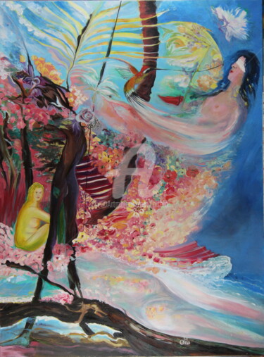Картина под названием "Delivrance" - Odélo, Подлинное произведение искусства, Масло Установлен на Деревянная рама для носилок