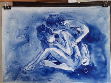 Peinture intitulée "Tendresse" par Aquarelles D'Ô, Œuvre d'art originale, Aquarelle