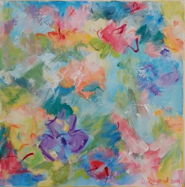 Peinture intitulée "Floralies 1A" par Odile Degand, Œuvre d'art originale, Acrylique Monté sur Châssis en bois