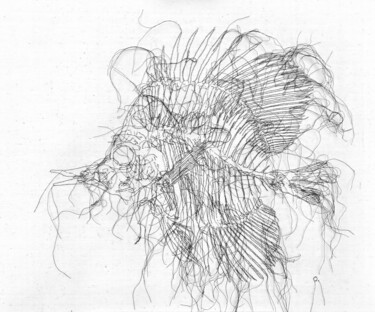 Arte textil titulada "Areste" por Odile Guichard, Obra de arte original, Bordado Montado en Bastidor de camilla de madera