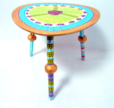 "table vintage "yeux"" başlıklı Design Odile Maffone tarafından, Orijinal sanat, Mobilya