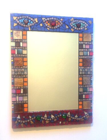 Design intitulée "miroir mosaïque cou…" par Odile Maffone, Œuvre d'art originale, Mosaïque