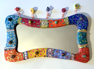 Design intitolato "miroir mosaïque joy…" da Odile Maffone, Opera d'arte originale, Accessori