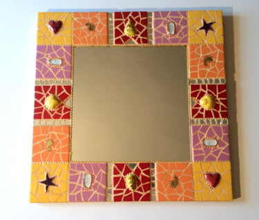 Design titled "miroir mural carré…" by Odile Maffone, Original Artwork, Mosaic