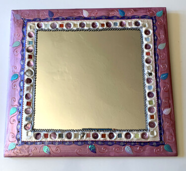 Design mit dem Titel "miroir mosaïque et…" von Odile Maffone, Original-Kunstwerk, Acryl Auf Holzplatte montiert