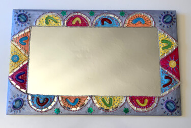 Diseño titulada "miroir mosaïque et…" por Odile Maffone, Obra de arte original, Accesorios Montado en Panel de madera