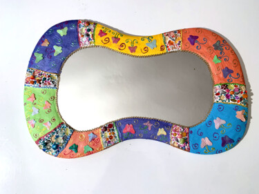 Design intitolato "miroir décoration m…" da Odile Maffone, Opera d'arte originale, Acrilico Montato su Pannello di legno