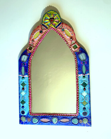 Design titled "miroir mural " Mari…" by Odile Maffone, Original Artwork, Acrylic Mounted on Wood Panel