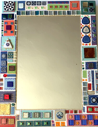 Diseño titulada "miroir  mosaïque  "…" por Odile Maffone, Obra de arte original, Accesorios Montado en Panel de madera