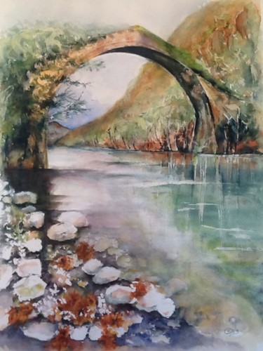 Peinture intitulée "Le pont" par Ode, Œuvre d'art originale
