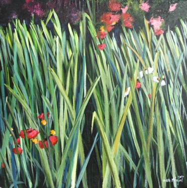 Peinture intitulée "Folles herbes du pr…" par Odile Ménard, Œuvre d'art originale, Acrylique
