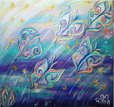 Peinture intitulée "Fly to your dream's" par Rivka, Œuvre d'art originale, Acrylique