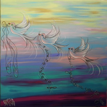 Картина под названием "Dance your dreams" - Rivka, Подлинное произведение искусства, Акрил