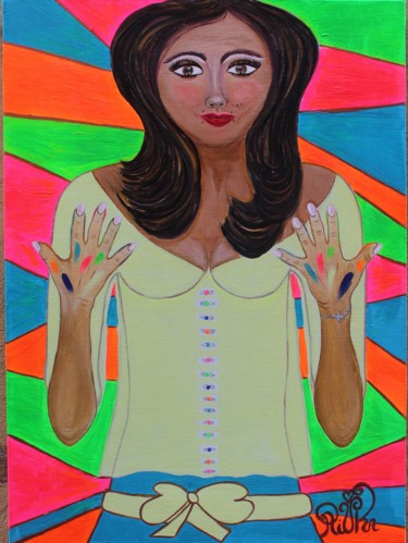 Peinture intitulée "Hello Today" par Rivka, Œuvre d'art originale, Acrylique