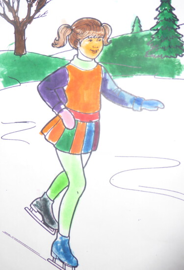 Фотография под названием "Une patineuse à l'o…" - Odilon Talbot, Подлинное произведение искусства, Цифровая фотография