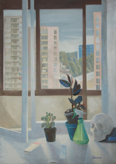 Malarstwo zatytułowany „My Window” autorstwa Oksana Slezina, Oryginalna praca, Olej