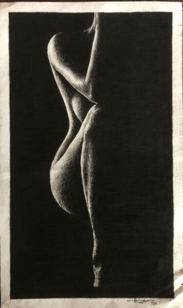 Drawing titled "Nude art" by Art Darlington Darlington, Original Artwork, Charcoal