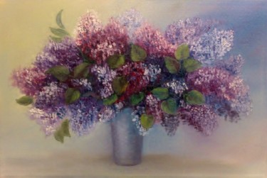 Schilderij getiteld "Bunte Blumen" door Olga Hanns (O. Hanns), Origineel Kunstwerk, Olie