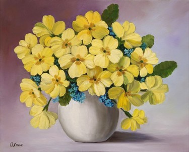「Yellow bouquet」というタイトルの絵画 Olga Hanns (O. Hanns)によって, オリジナルのアートワーク, オイル