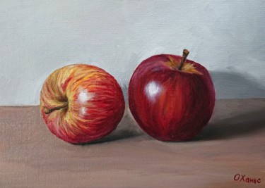 Painting titled "Apfel 🍏" by Olga Hanns (O. Hanns), Original Artwork, Oil