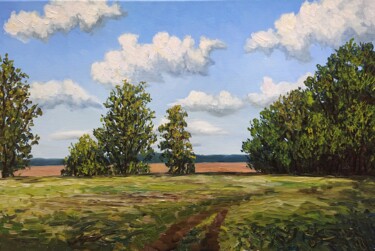 Pittura intitolato "Sommer Landschaft 2" da Olga Hanns (O. Hanns), Opera d'arte originale, Olio