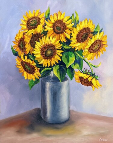 Peinture intitulée "Sonnenblumen 3.22" par Olga Hanns (O. Hanns), Œuvre d'art originale, Huile