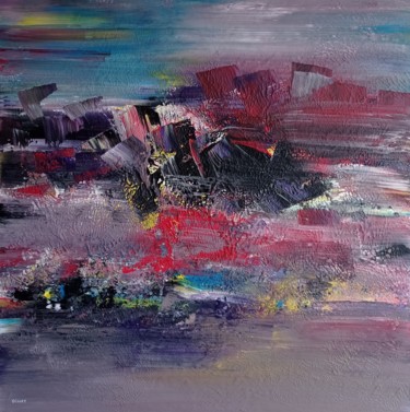 Schilderij getiteld "monts rouges" door Jean Oillet, Origineel Kunstwerk, Acryl