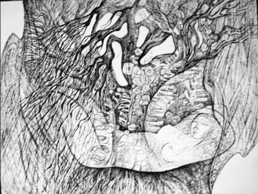 Рисунок под названием "отдых 01" - Oksana Prudnikova, Подлинное произведение искусства, Гелевая ручка