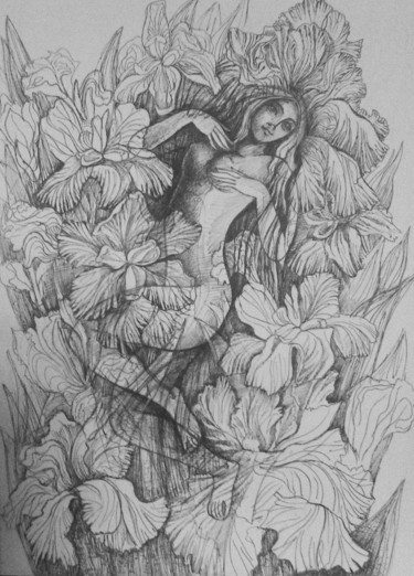 Рисунок под названием "весна_о" - Oksana Prudnikova, Подлинное произведение искусства, Гелевая ручка