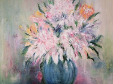 Peinture intitulée "White flowers" par Olga Krivcun, Œuvre d'art originale, Huile