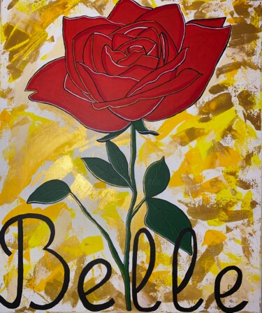Painting titled "Belle" by Oksana Ahanina, Original Artwork, Acrylic Mounted on Wood Panel