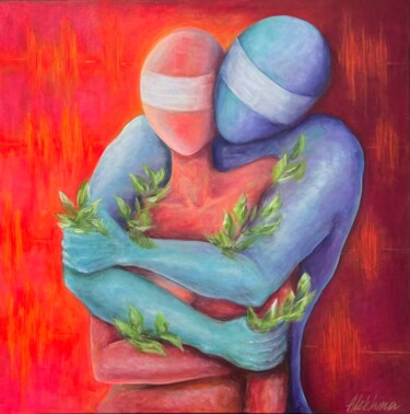 제목이 "LOVE being"인 미술작품 Oksana Alekhina로, 원작, 아크릴 나무 들것 프레임에 장착됨