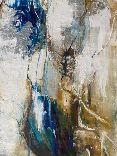 제목이 "White blue abstract"인 미술작품 Oksana Almiz로, 원작, 아크릴