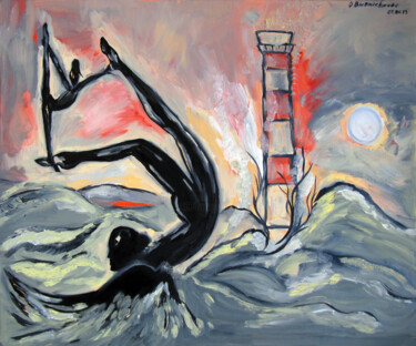 Malerei mit dem Titel "The second Angel" von Oksana Budnichenko, Original-Kunstwerk, Öl