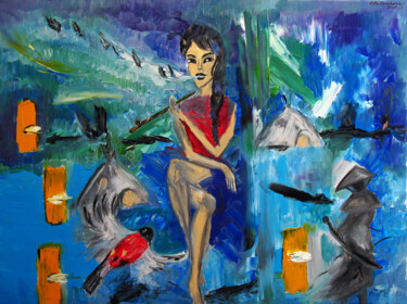 Pintura intitulada "Dream within a dream" por Oksana Budnichenko, Obras de arte originais, Óleo
