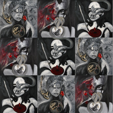 Peinture intitulée "Triptych. Death, Ge…" par Oksana Budnichenko, Œuvre d'art originale, Huile