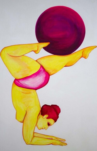 Peinture intitulée "Виола" par Oksana Chumakova, Œuvre d'art originale, Acrylique