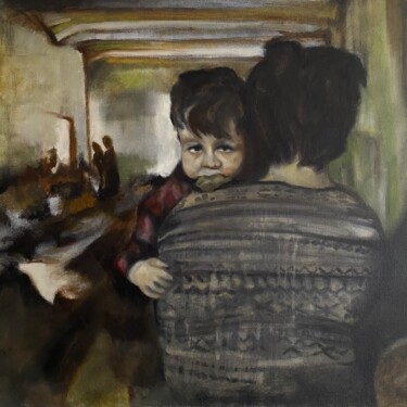 Peinture intitulée ""...mommy, why are…" par Oksana Floyd, Œuvre d'art originale, Huile