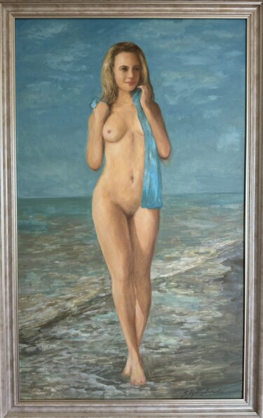 Painting titled "Breeze" by Oksana Kyianenko, Original Artwork, Oil Mounted on Wood Stretcher frame