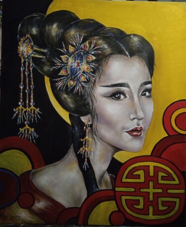 Pintura titulada "Китаянка" por Oksana Litovkina, Obra de arte original, Oleo