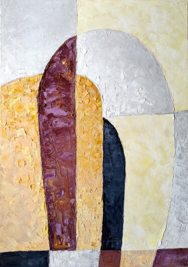Schilderij getiteld "No.3 series "Geomet…" door Oksana Pidgurs Ka, Origineel Kunstwerk, Olie Gemonteerd op Frame voor houten…
