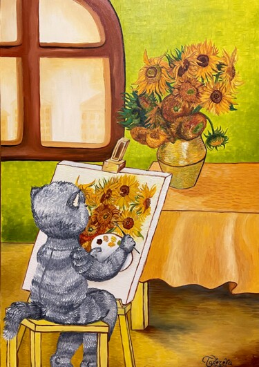 Painting titled "Sunflowers of the W…" by Oksana Todorova, Original Artwork, Oil