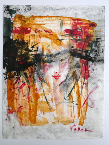 Pittura intitolato "Face impressions" da Oksana Veber, Opera d'arte originale, Acrilico