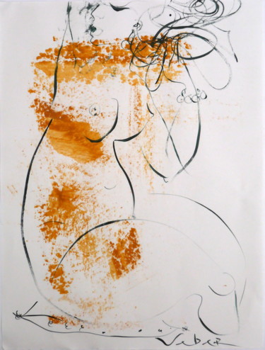 Malerei mit dem Titel "Pray drawing" von Oksana Veber, Original-Kunstwerk, Acryl