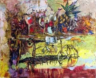 Pittura intitolato "Still life with pin…" da Oksana Veber, Opera d'arte originale, Olio Montato su Telaio per barella in leg…