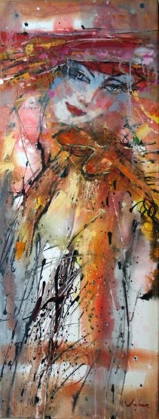 제목이 "Flute"인 미술작품 Oksana Veber로, 원작, 기름 나무 들것 프레임에 장착됨