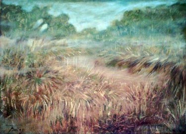 Peinture intitulée "Early morning on th…" par Oksana Veber, Œuvre d'art originale, Huile Monté sur Carton