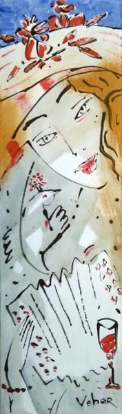 Pintura titulada "Chanson" por Oksana Veber, Obra de arte original, Oleo Montado en Bastidor de camilla de madera