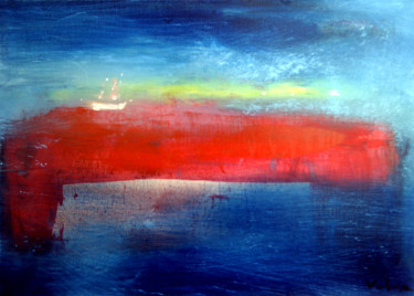 Malerei mit dem Titel "Following sunset" von Oksana Veber, Original-Kunstwerk, Öl Auf Keilrahmen aus Holz montiert